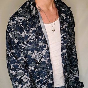 Navy Digital Pattern Light Jacket/Overshirt